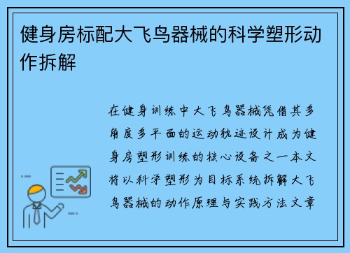 健身房标配大飞鸟器械的科学塑形动作拆解